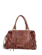 Gave Lux Geanta de piele cu maner si buzunar exterioar - Maro - 28x41x13