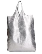 Gave Lux Geanta hobo de piele cu etui - Gri deschis/Argintiu