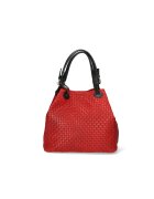 Gave Lux Geanta hobo din piele cu aspect tesut - Rosu