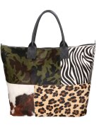 Gave Lux Geanta shopper cu aplicatii - Multicolor