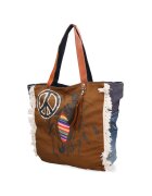 Gave Lux Geanta shopper cu detalii de denim - Albastru