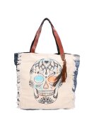 Gave Lux Geanta shopper cu margini franjurate - Albastru