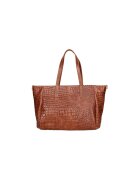 Gave Lux Geanta shopper de piele cu aspect de piele de crocodil - Maro taupe