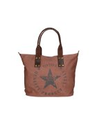 Gave Lux Geanta shopper din material textil cu imprimeu cu stele - Maro inchis
