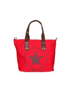 Gave Lux Geanta shopper din material textil cu imprimeu cu stele - Rosu vermillion