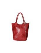 Gave Lux Geanta shopper din piele cu accesoriu cu franjuri - Rosu inchis