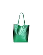 Gave Lux Geanta tote de piele cu buzunar cu fermoar - Verde