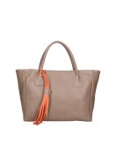 Gave Lux Geanta tote de piele cu canaf 25471 - Maro taupe