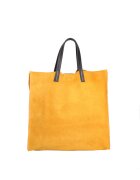 Gave Lux Geanta tote din piele intoarsa cu etui detasabil Novara Lux - Galben mustar