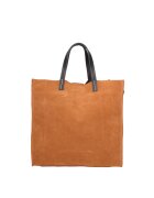 Gave Lux Geanta tote din piele intoarsa cu etui detasabil Novara Lux - Portocaliu persan