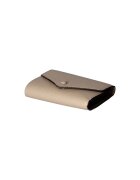 Gave Lux Portofel de piele cu clapa si aspect texturat 25577 - Maro taupe