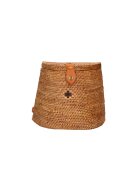 Gave Lux Rucsac din rattan - realizat manual - cu barete de piele ajustabile - Multicolor