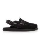 Gemelli Shoes Saboti slingback din piele cu par scurt Martin - Negru