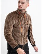 Geo Norway Bluza de trening pufoasa cu fermoar si buzunare Uliste - Maro taupe