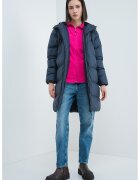 Geo Norway Geaca lunga cu vatelina si gluga Adrianna - Bleumarin