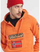 Geo Norway Hanorac cu buzunare aplicate si fenta cu fermoar Gymclass - Portocaliu