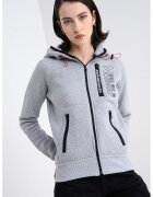 Geo Norway Hanorac cu fermoar si maneci raglan Fiona - Gri melange