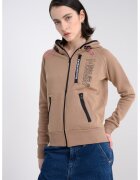 Geo Norway Hanorac cu fermoar si maneci raglan Fiona - Maro deschis