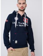 Geo Norway Hanorac din amestec de bumbac cu imprimeu Goptaine - Rosu/Alb/Bleumarin