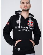 Geo Norway Hanorac din amestec de bumbac cu imprimeu Goptaine - Rosu/Negru/Alb optic