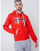 Geo Norway Hanorac din amestec de bumbac cu logo si fermoar Gayton - Rosu/Bleumarin
