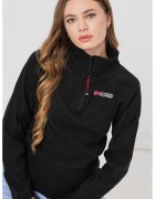 Geographical Norway Bluza de trening din fleece cu fermoar scurt si maneci raglan - Negru