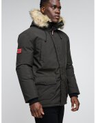 Geographical Norway Geaca cu garnituri de blana sintetica Claude - Kaki