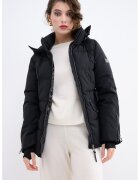 Geographical Norway Geaca cu gluga - curea si vatelina Alfea - Negru