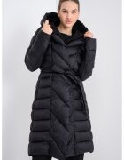 Geographical Norway Geaca cu vatelina - gluga si aspect matlasat Adina - Negru
