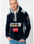 Geographical Norway Hanorac cu fermoar scurt Gymclass - Albastru pal/Bleumarin