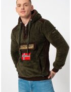 Geographical Norway Hanorac cu fermoar scurt Gymclass - Maro/Verde padure