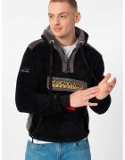 Geographical Norway Hanorac cu fermoar scurt Gymclass - Negru/Gri inchis