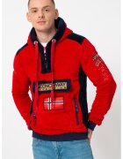 Geographical Norway Hanorac cu fermoar scurt Gymclass - Rosu inchis/Bleumarin