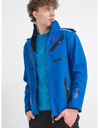 Geographical Norway Jacheta cu fermoar si gluga Royaute - Negru/Albastru royal