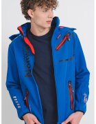Geographical Norway Jacheta cu fermoar si gluga Royaute - Rosu/Albastru royal