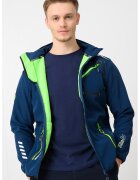 Geographical Norway Jacheta cu fermoar si gluga Royaute - Verde lime/Bleumarin