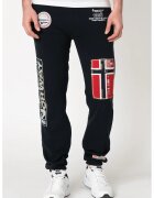 Geographical Norway Pantaloni de trening cu aplicatii logo Myer - Rosu/Gri/Bleumarin
