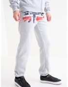 Geographical Norway Pantaloni de trening cu logo Mapote - Gri melange/Rosu vermillion