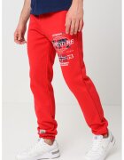 Geographical Norway Pantaloni de trening cu snur in talie si imprimeu Molkovitz - Rosu