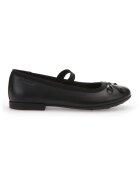Geox Balerini Mary Jane de piele cu funda - Negru