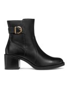 Geox Botine de piele cu toc masiv - Auriu/Negru