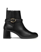 Geox Botine de piele cu toc masiv - Negru