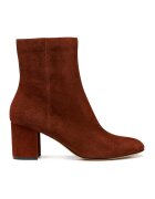 Geox Botine de piele intoarsa cu toc masiv - Maro cognac