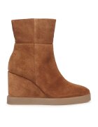 Geox Botine wedge de piele intoarsa - Caramel