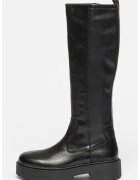Geox Cizme lungi de piele si piele ecologica Spherica - Negru