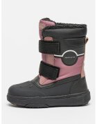 Geox Cizme mid-calf cu velcro si garnituri din material textil Bunshee - Negru/Roz