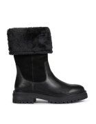Geox Cizme mid-calf de piele si piele intoarsa cu garnitura de blana sintetica - Negru