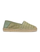 Geox Espadrile cu detalii din piele - Verde deschis