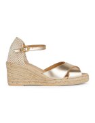 Geox Espadrile de piele cu bareta pe glezna - Auriu