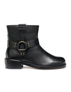 Geox Ghete biker de piele cu varf patrat - Negru